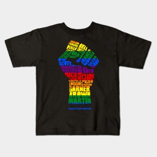 Black Lives Matter Victims Rainbow Text Kids T-Shirt